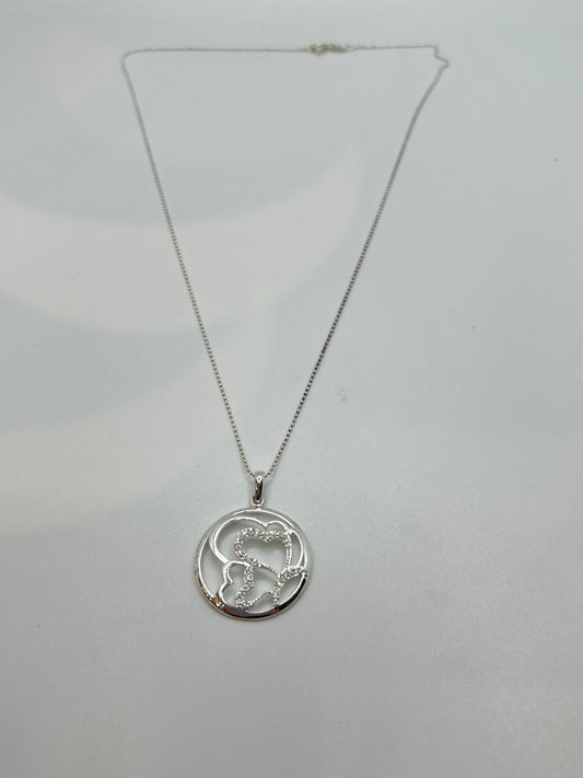Collier papillon en argent véritable
