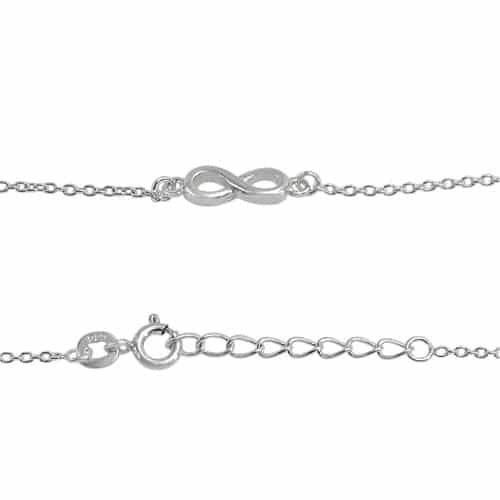 Bracelet de cheville infini en argent sterling