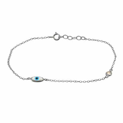 Sterling silver evil eye bracelet