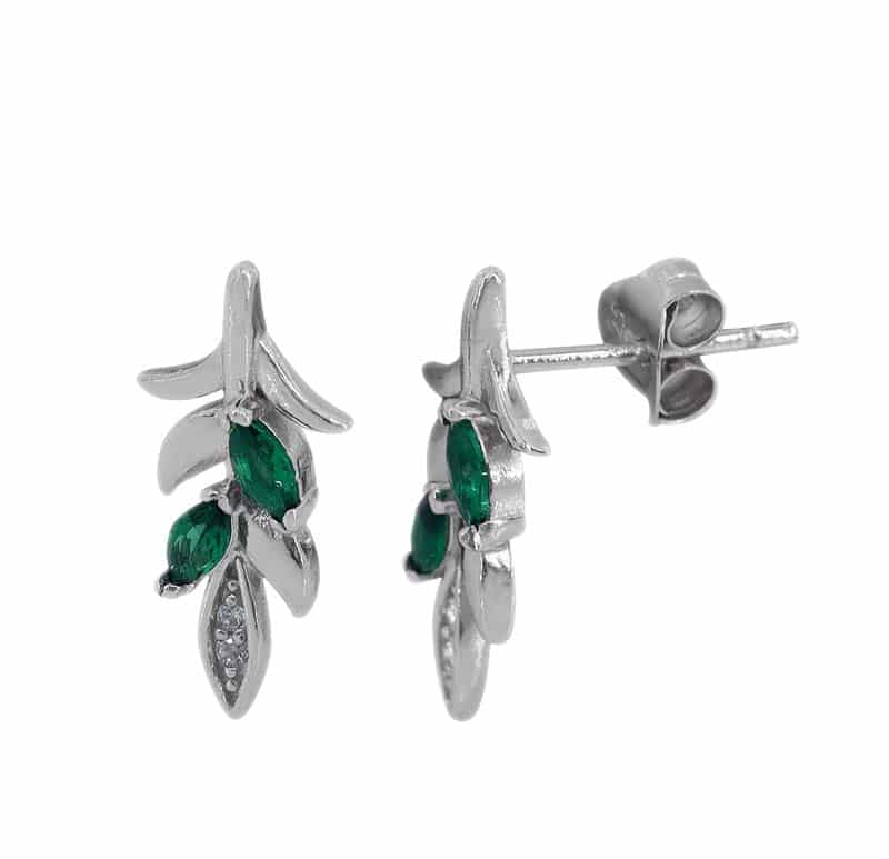 Real silver leaf earrings