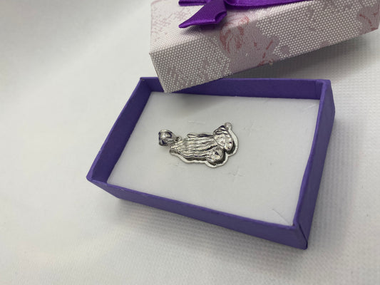 Sterling silver praying hand pendant