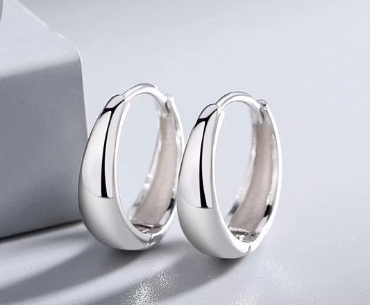 Boucles d'oreilles créoles en argent sterling