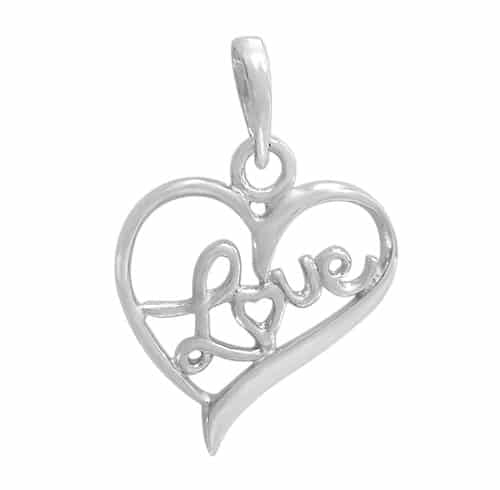 Pendentif amour en argent sterling