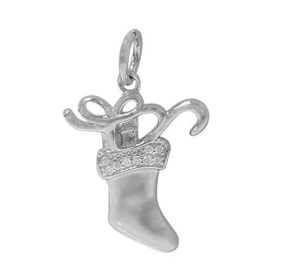 Collier de bas de Noël en argent sterling