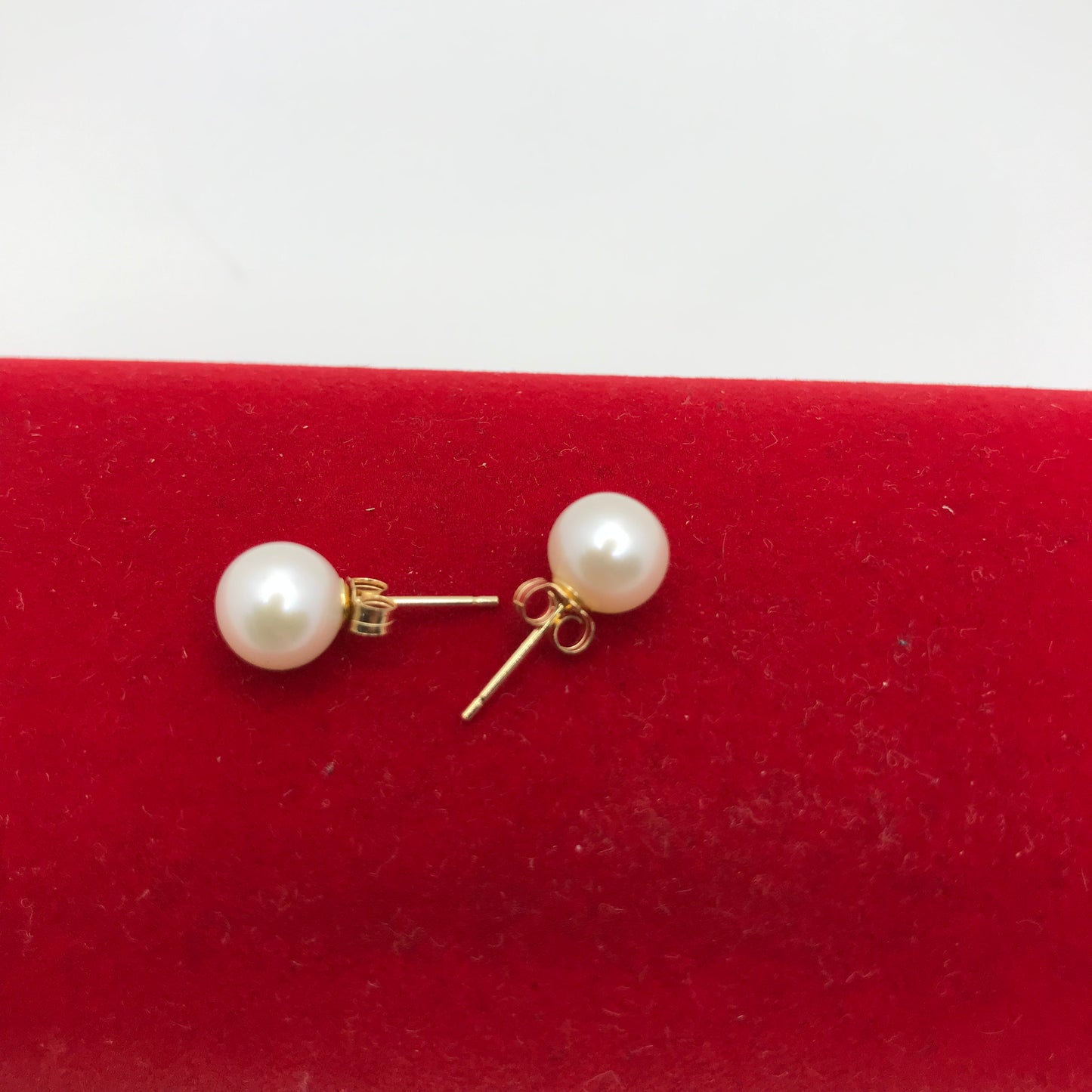 Real Gold  Pearl  Stud Earrings