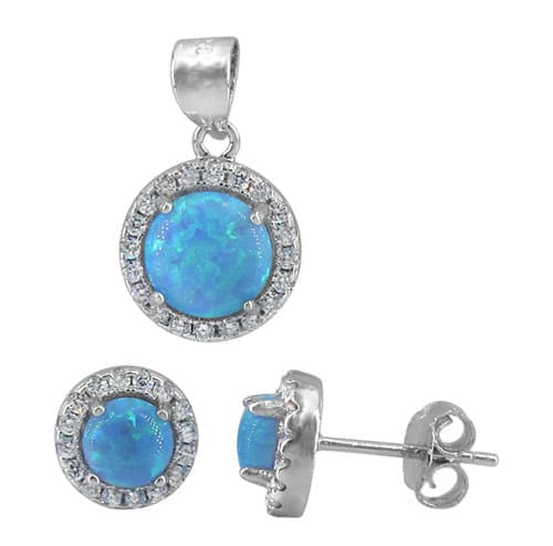 Ensemble d'opale en argent sterling