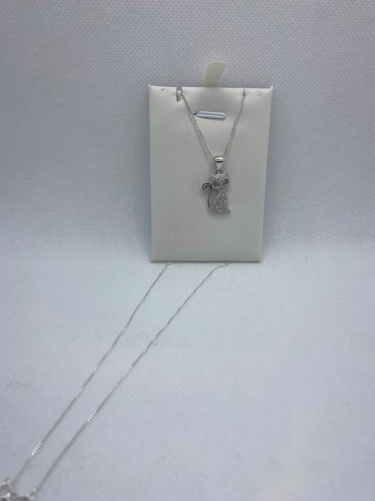 Real silver kitty necklace