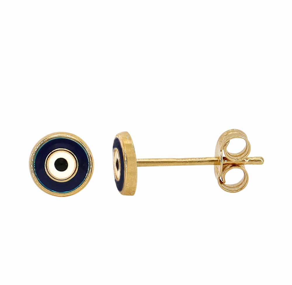 10k gold evil eye studs