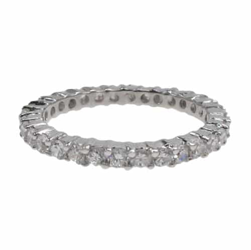 Bague d'éternité complète en argent véritable