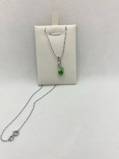 Collier en argent véritable bleu, rouge et vert