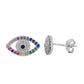 Real silver evil eye earrings