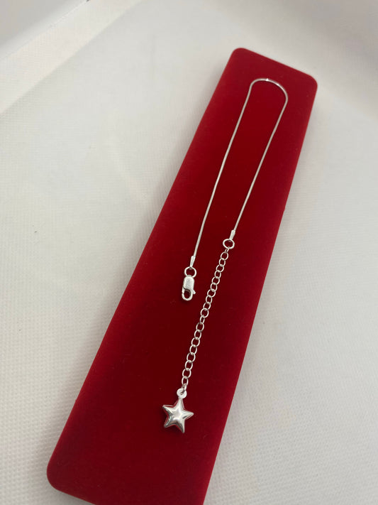 Bracelets de cheville en argent véritable avec breloques (étoile)