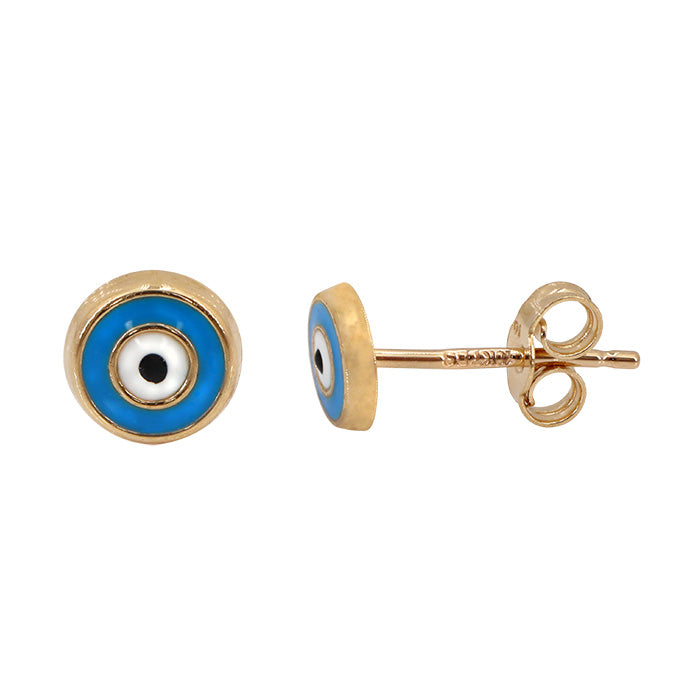 10k gold evil eye studs