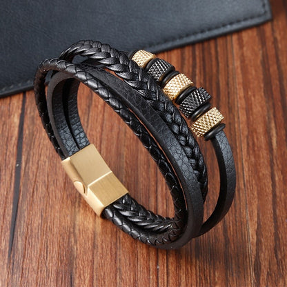 Rope style leather bracelet