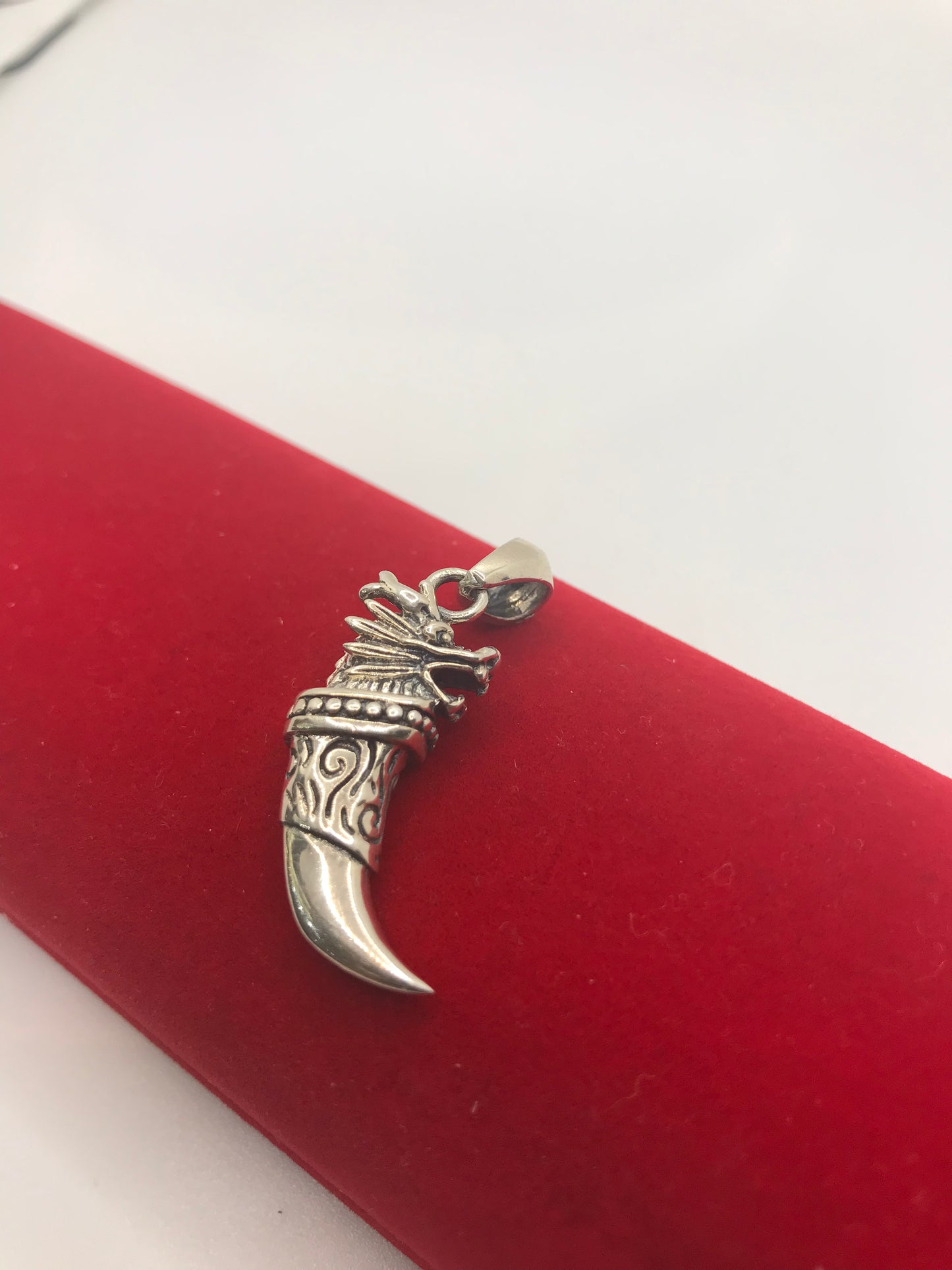 Sterling silver dragon tooth pendant