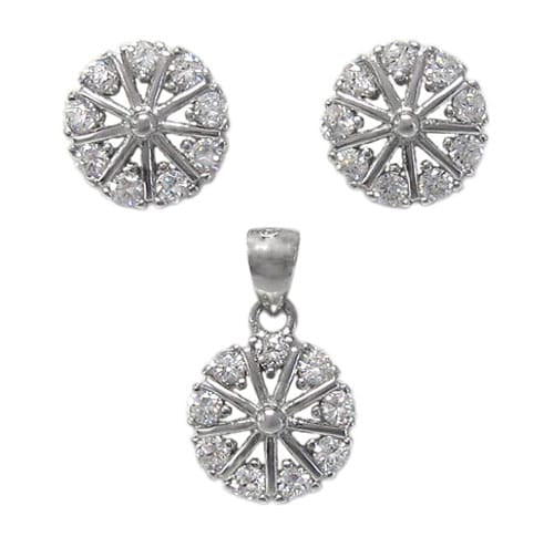 Sterling silver flower set