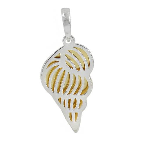 Real Silver 2 tone seashell necklace