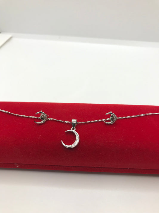 Sterling silver moon set