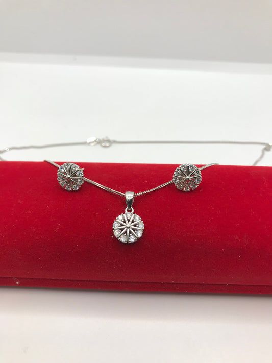 Sterling silver flower set